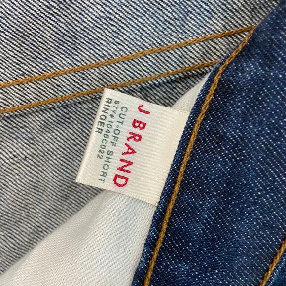 J Brand Ringer Cut Off Distress Blue Jean Shorts - Picture 4 of 8